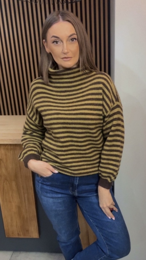 Półgolf w paski Made in Italy