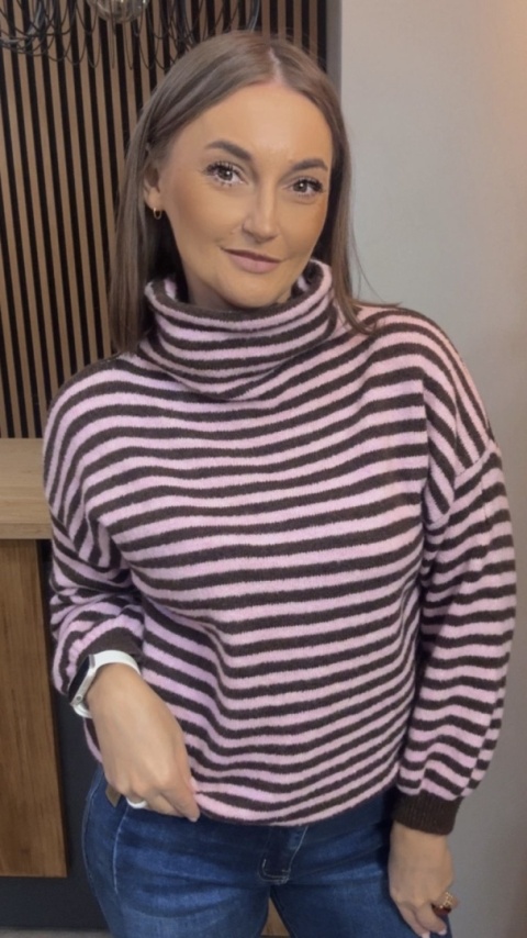 Półgolf w paski Made in Italy