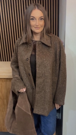 Płaszcz Bouclé Wiya - Brązowy