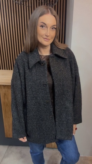 Płaszcz Bouclé Wiya - Czarny