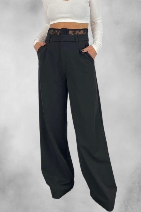 Spodnie Lumina z koronką - Czarne