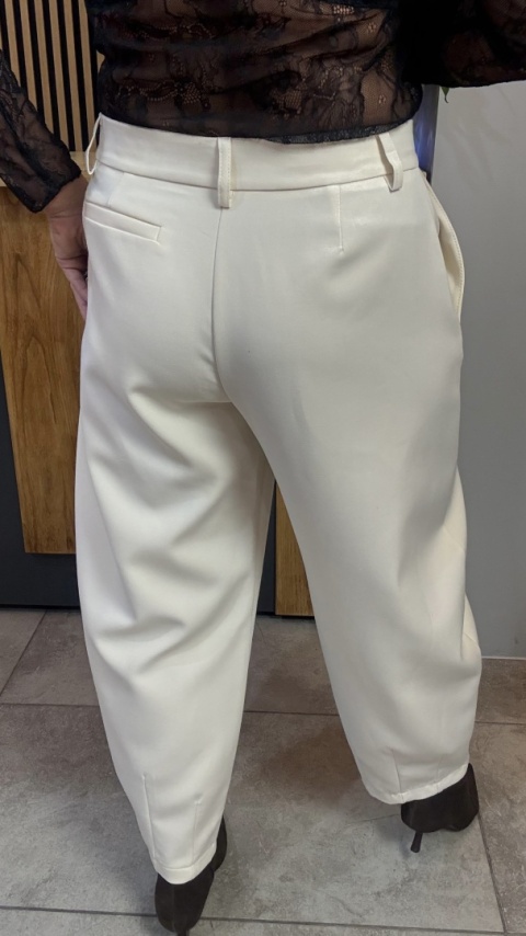 Spodnie balloon Lumina - Smietanka