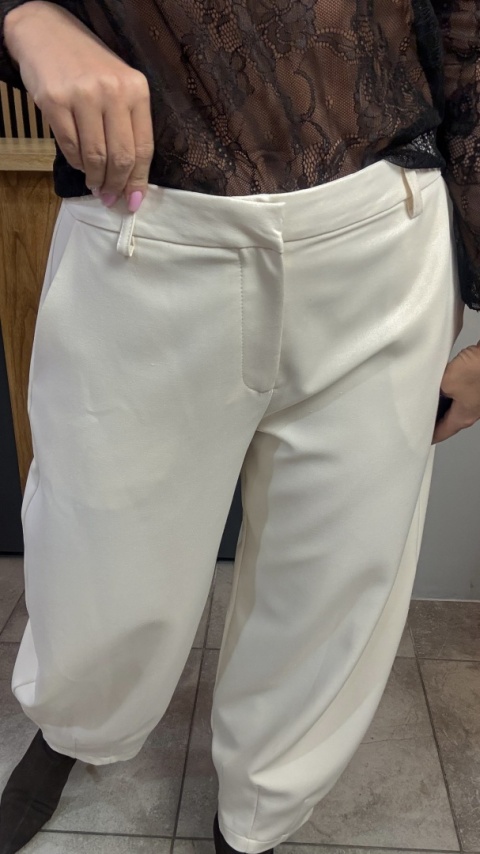 Spodnie balloon Lumina - Smietanka