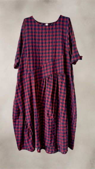 Sukienka Wendy Trendy w kratkę - Red Navy Check
