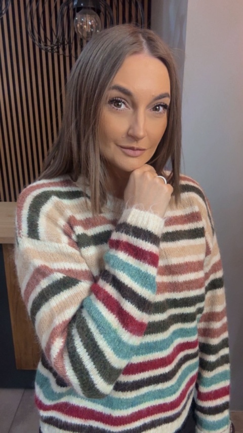 Sweter w kolorowe pasy – Cocco Rosso Collection