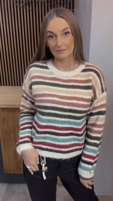 Sweter w kolorowe pasy – Cocco Rosso Collection