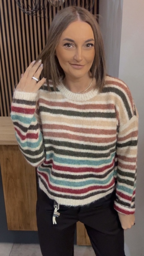 Sweter w kolorowe pasy – Cocco Rosso Collection