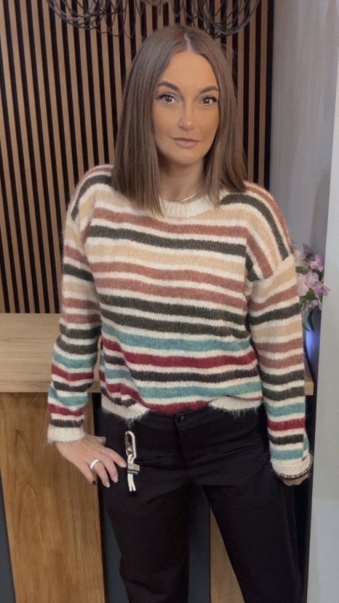 Sweter w kolorowe pasy – Cocco Rosso Collection