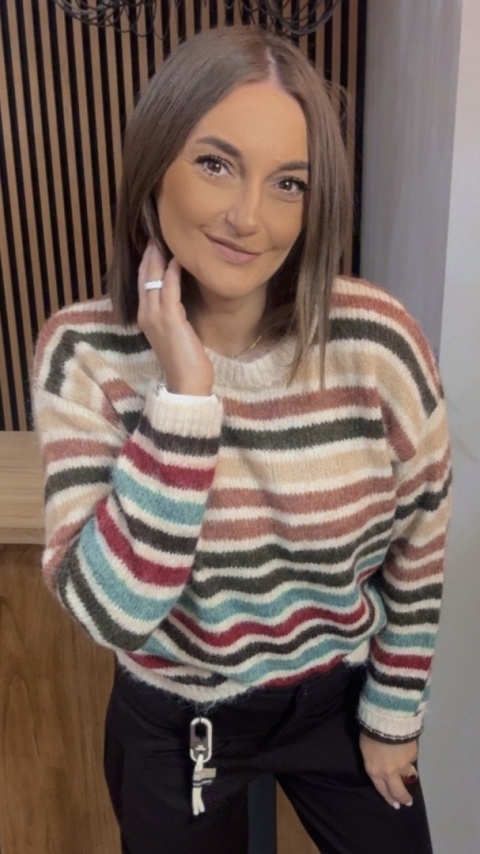 Sweter w kolorowe pasy – Cocco Rosso Collection