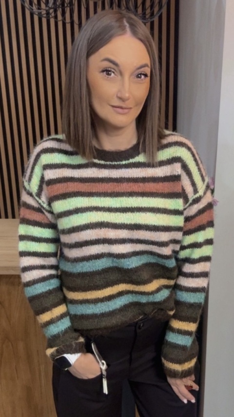 Sweter w kolorowe pasy – Cocco Rosso Collection