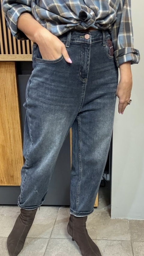 Jeansy premium Simple Plain z kontrastową kieszonką