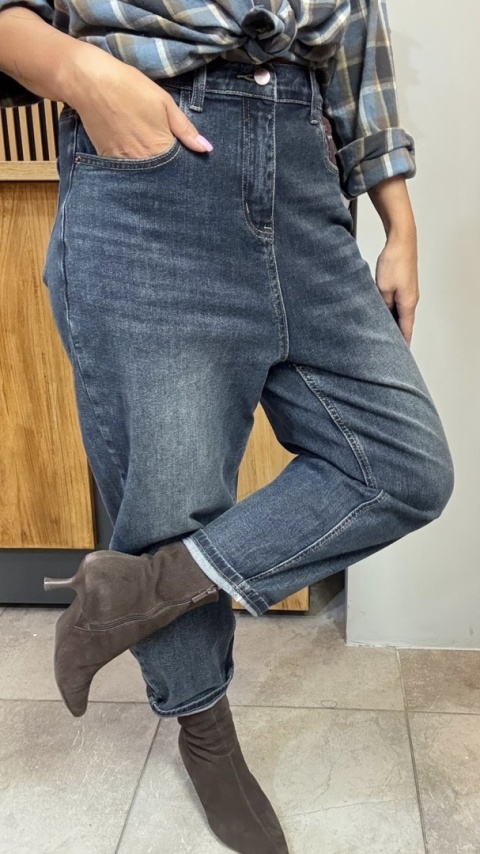 Jeansy premium Simple Plain z kontrastową kieszonką