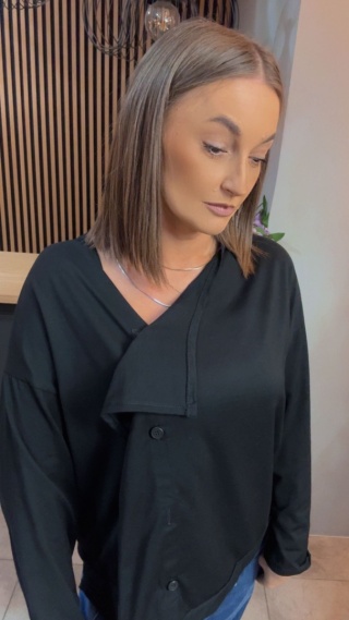 Kardigan asymetryczny Wendy Trendy - Czarny