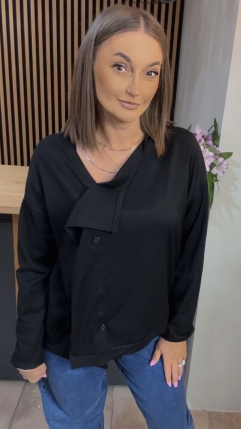 Kardigan asymetryczny Wendy Trendy - Czarny