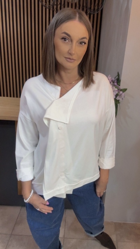 Kardigan asymetryczny Wendy Trendy - Biały