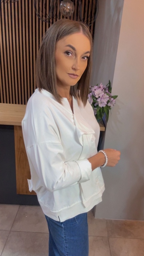 Kardigan asymetryczny Wendy Trendy - Biały