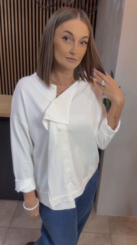 Kardigan asymetryczny Wendy Trendy - Biały