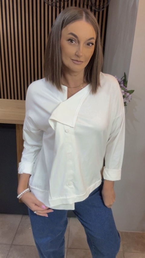 Kardigan asymetryczny Wendy Trendy - Biały