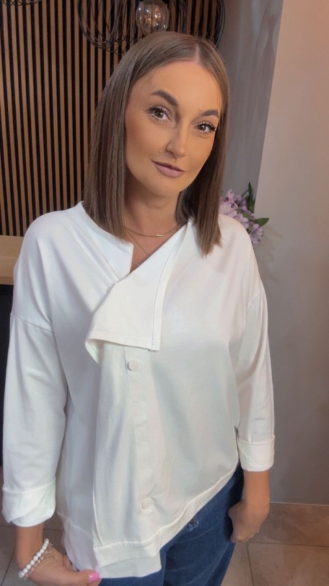 Kardigan asymetryczny Wendy Trendy - Biały