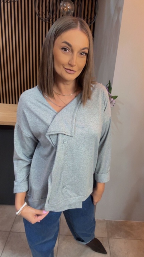 Kardigan asymetryczny Wendy Trendy - Szary