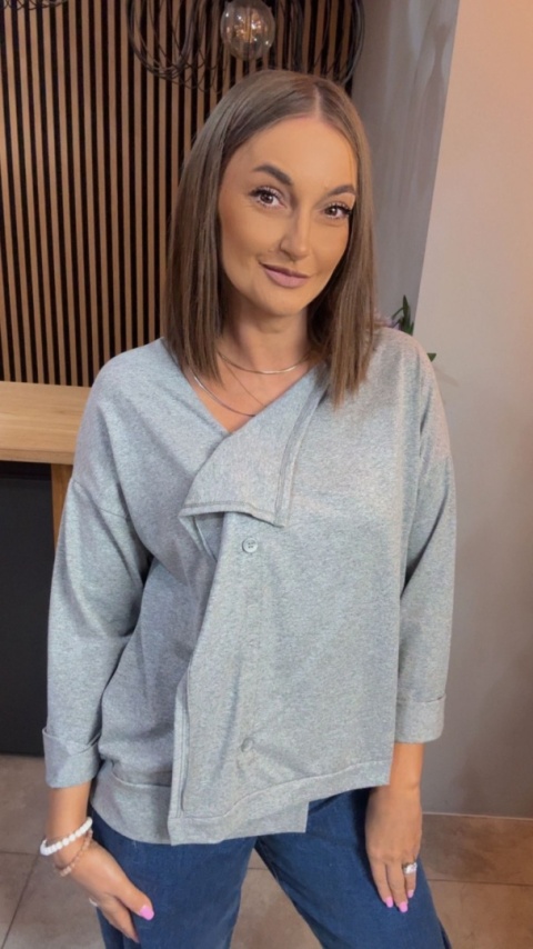 Kardigan asymetryczny Wendy Trendy - Szary