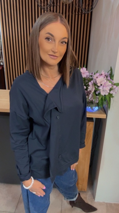 Kardigan asymetryczny Wendy Trendy - Granat