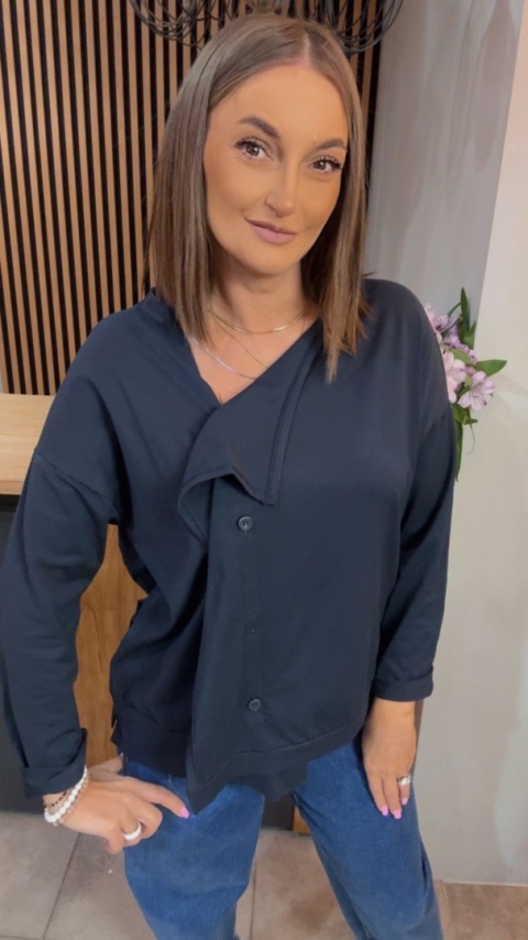 Kardigan asymetryczny Wendy Trendy - Granat
