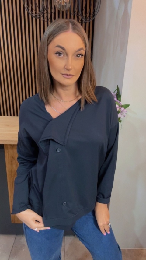 Kardigan asymetryczny Wendy Trendy - Granat