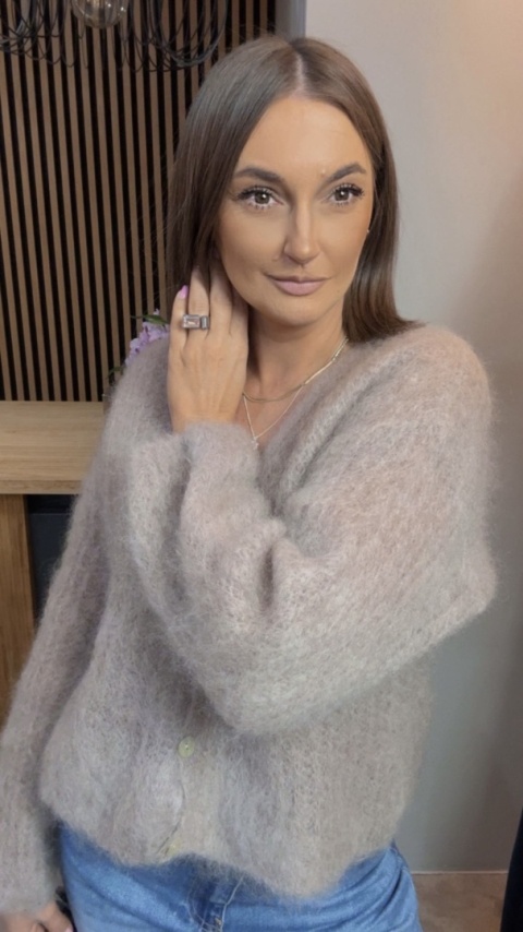 Kardigan z mieszanki moheru – Fango