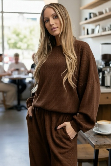 Komplet sztruksowy Lenoshka - Karmel