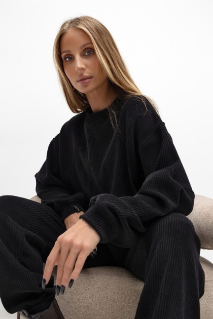 Komplet sztruksowy Lenoshka - Czarny