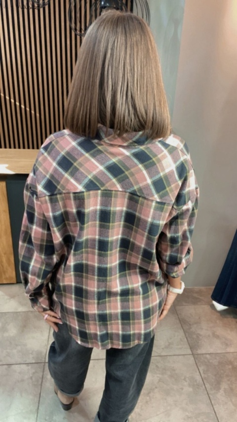 Koszula oversize w kratę – 100% bawełna