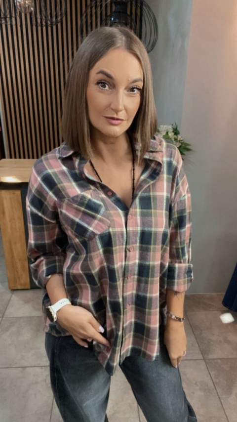 Koszula oversize w kratę – 100% bawełna