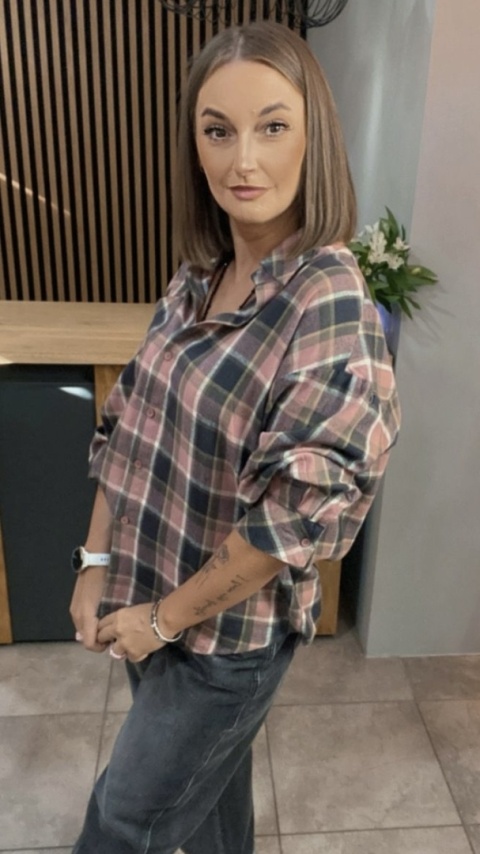 Koszula oversize w kratę – 100% bawełna