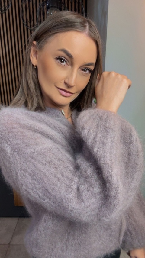 Sweter Kardigan z Kid Mohair GIANCHI – Fango