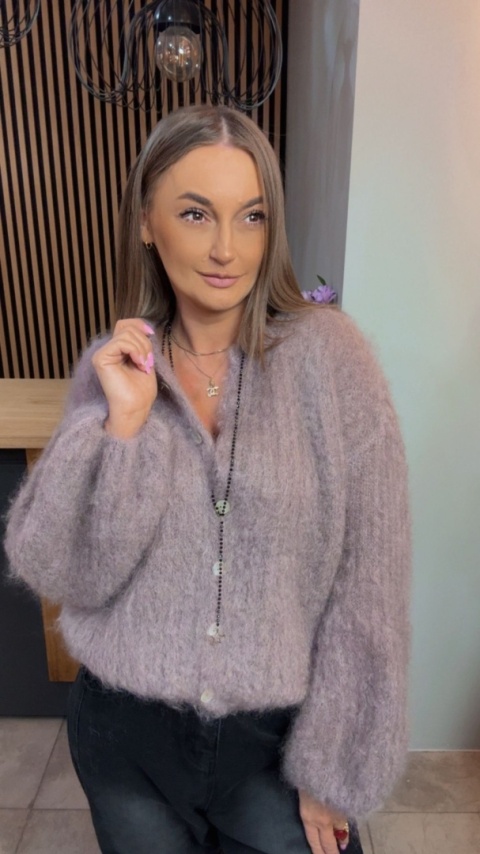 Sweter Kardigan z Kid Mohair GIANCHI – Fango