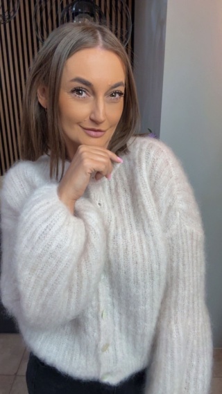 Sweter Kardigan z Kid Mohair GIANCHI – Beżowy