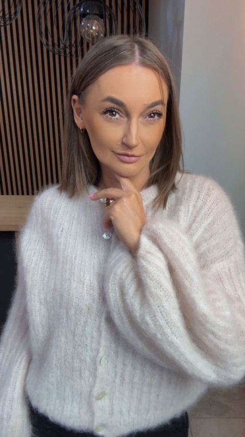 Sweter Kardigan z Kid Mohair GIANCHI – Beżowy