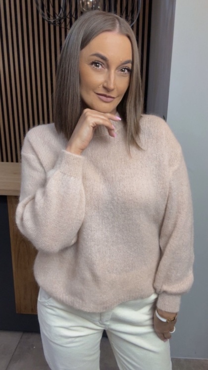 Sweter Miss Lucky Merinos – Beżowy