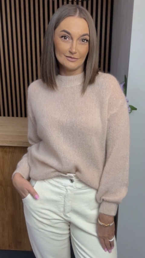 Sweter Miss Lucky Merinos – Beżowy