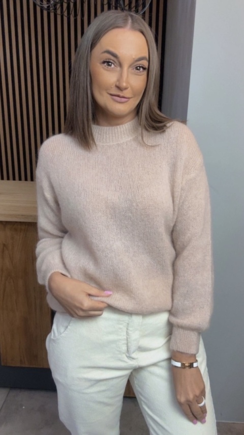 Sweter Miss Lucky Merinos – Beżowy