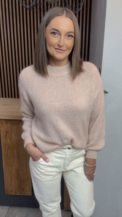 Sweter Miss Lucky Merinos – Beżowy