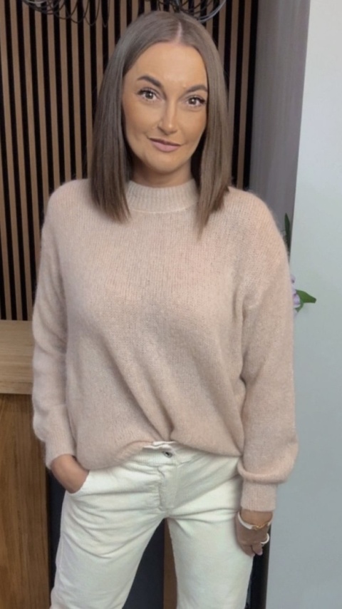 Sweter Miss Lucky Merinos – Beżowy