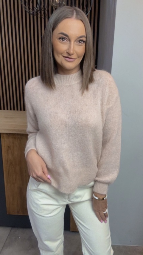 Sweter Miss Lucky Merinos – Beżowy