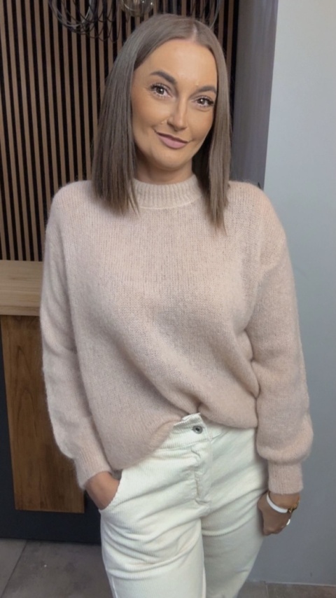 Sweter Miss Lucky Merinos – Beżowy