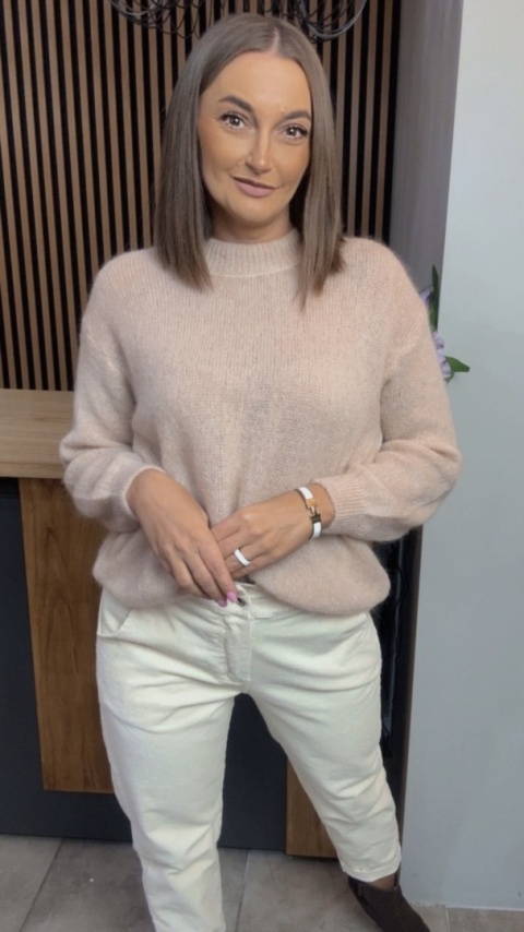 Sweter Miss Lucky Merinos – Beżowy