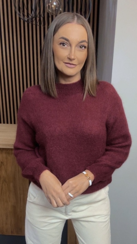 Sweter Miss Lucky Merinos – Burgund