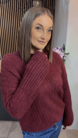 Sweter dzwonek MISS LUCKY – Burgund