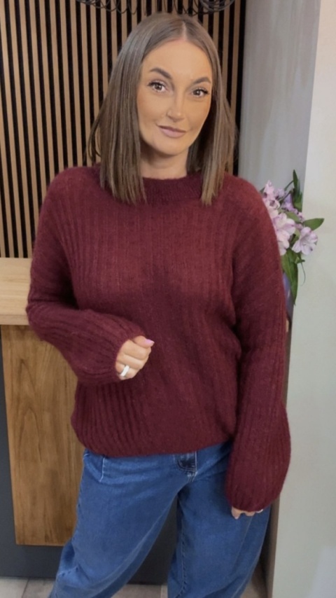 Sweter dzwonek MISS LUCKY – Burgund