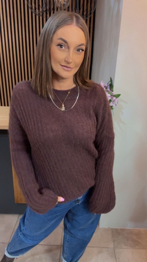 Sweter dzwonek MISS LUCKY – Czekolada